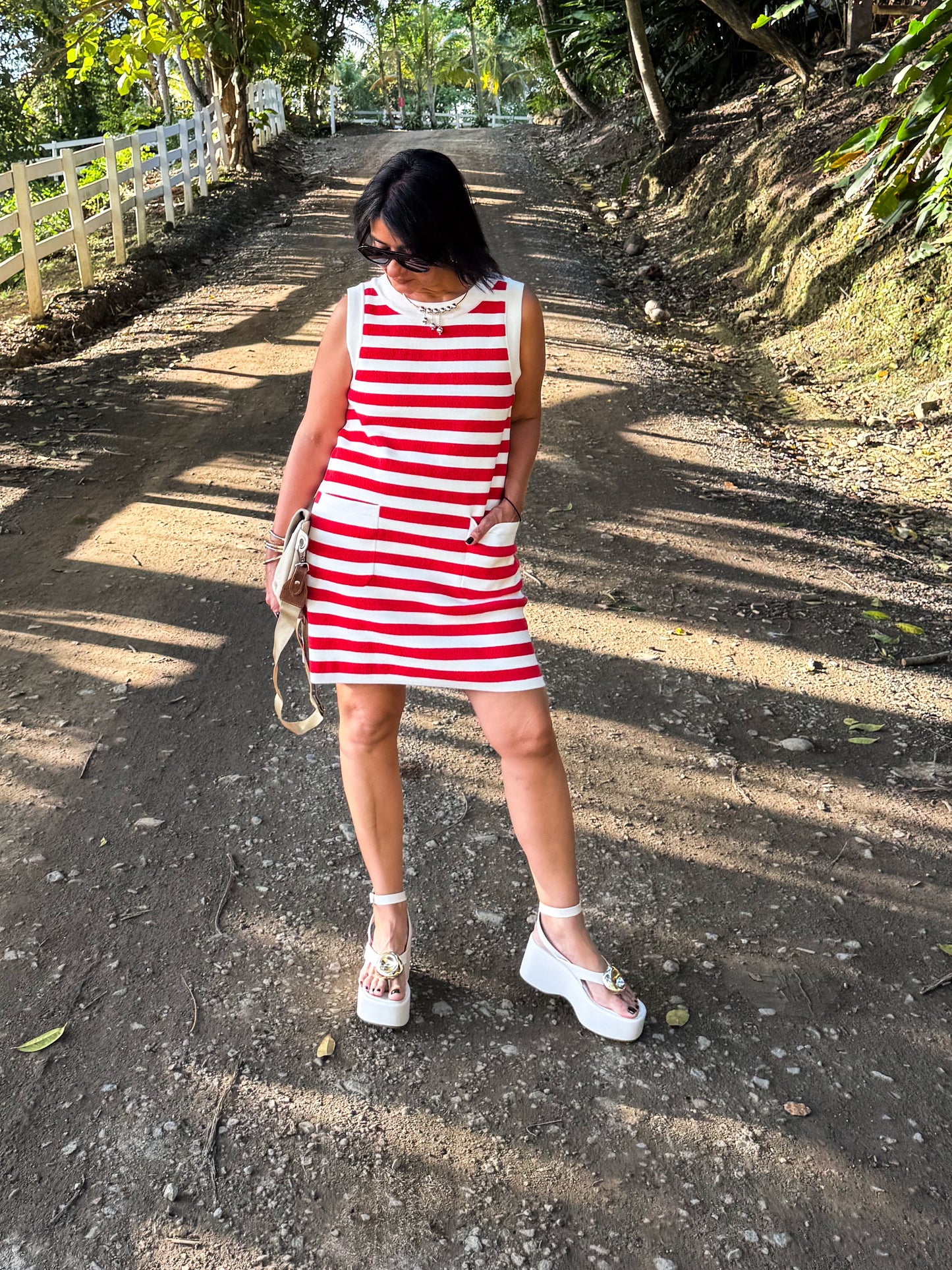 Red Stripes Mini Dress