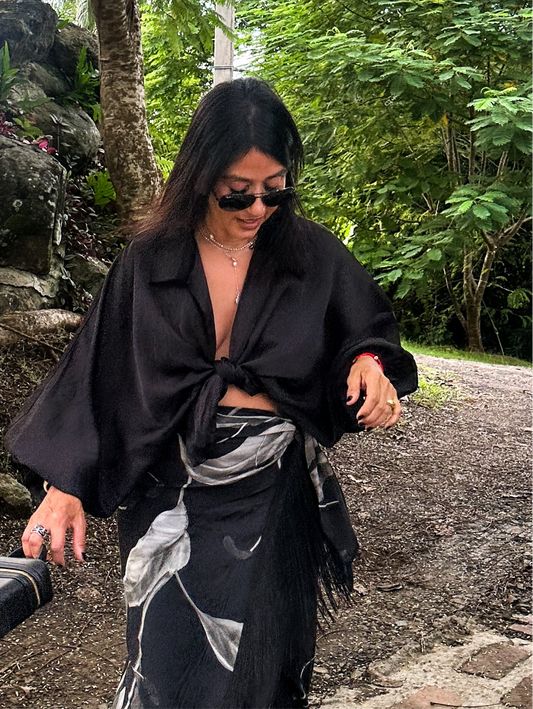 Poly Silk Knot Blouse