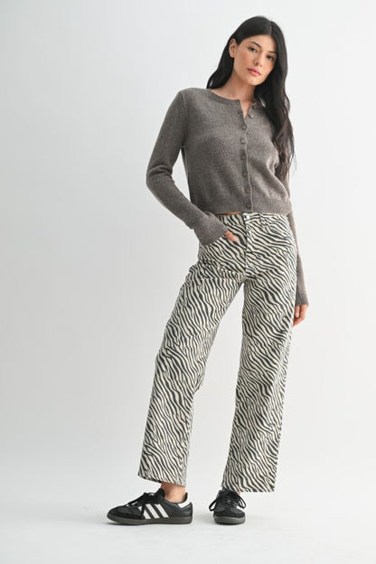 Zebra Vintage Straight Denim Pants