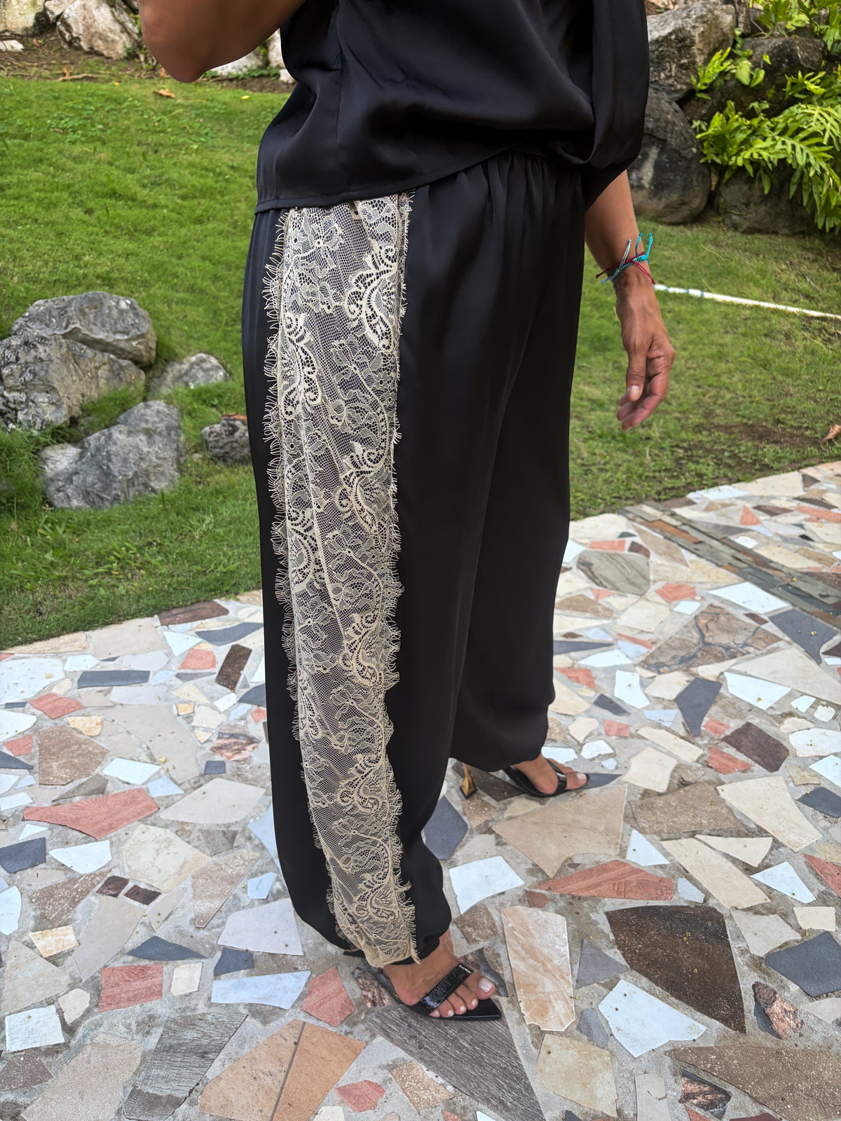 Lace Trim Pants