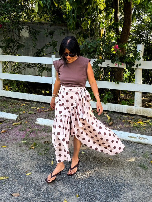 Polka Dots Wrap Skirt