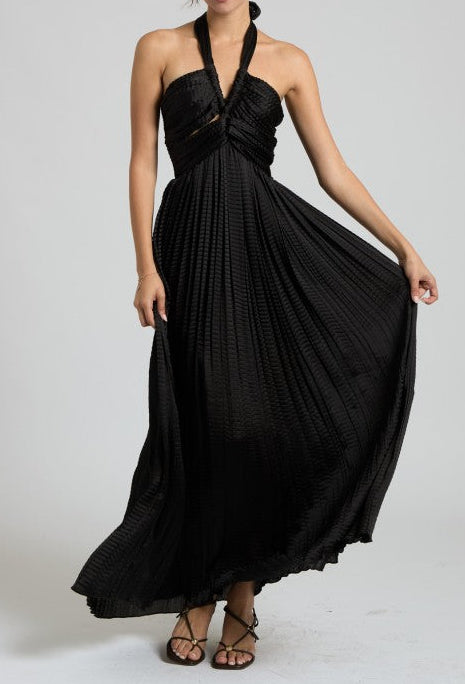 Satin Halter Maxi Dress