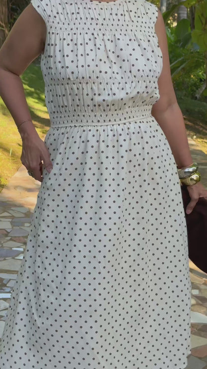 Smocked Bodice Midi Dress