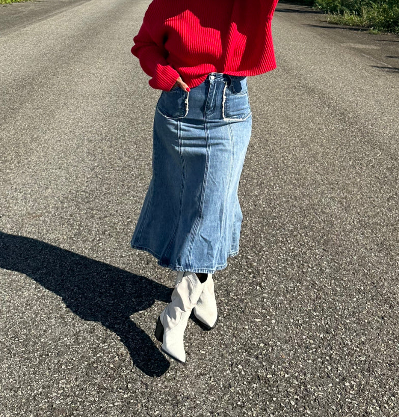 Denim Midi Skirt