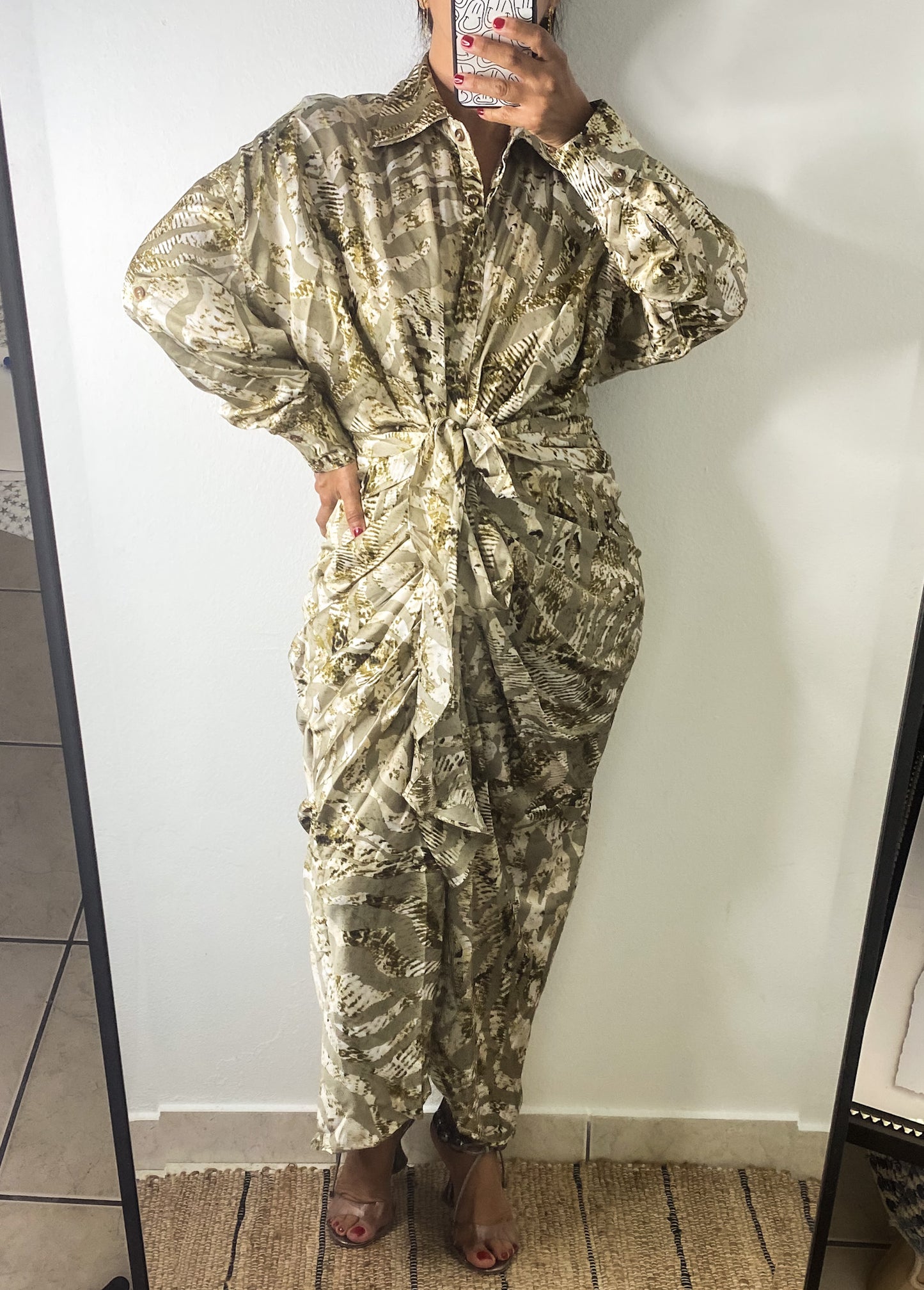 Danty Snake Print Midi Dress