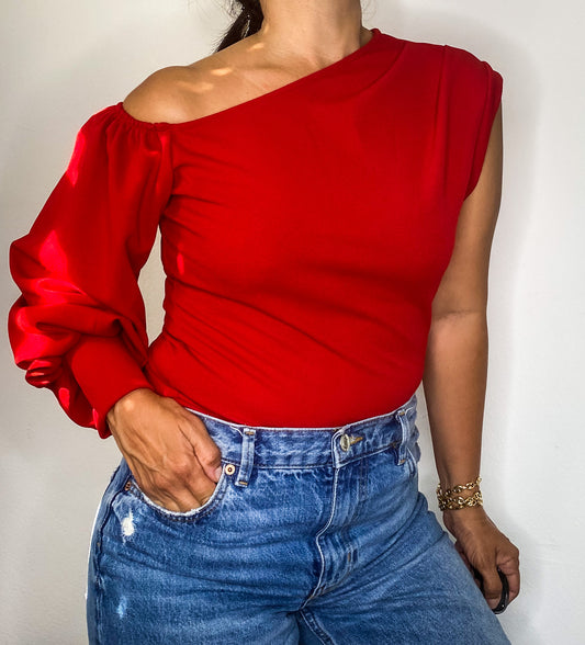 Reddish Asymmetrical Top